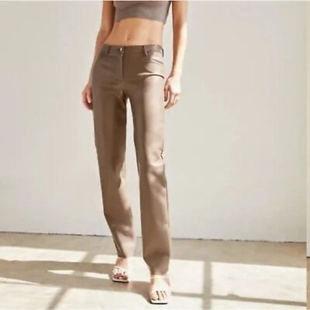 Aritzia Wilfred Melina Highwaisted Cropped Faux Leather Pants 4